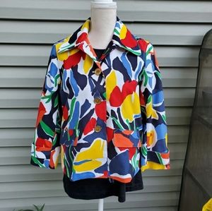 Lauren by Ralph Lauren Floral Print Jacket Medium